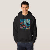 Kunst van het duiken (#2) olieverfschilderij hoodie (Voorkant volledig)