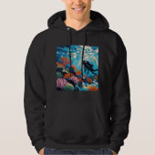 Kunst van het duiken (#2) olieverfschilderij hoodie (Voorkant)