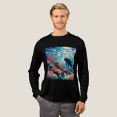 Kunst van het duiken (#2) olieverfschilderij Tri-Blend shirt (Voorkant)