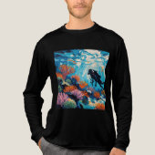 Kunst van het duiken (#2) olieverfschilderij Tri-Blend shirt (Voorkant volledig)