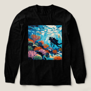 Kunst van het duiken (#2) olieverfschilderij Tri-Blend shirt