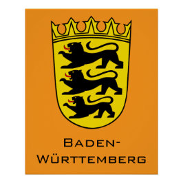 Kunst van het grote wapen van de deelstaat Baden-W Perfect Poster