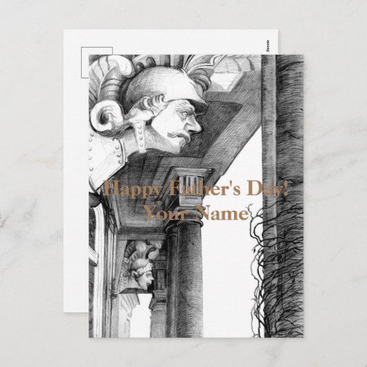 Kunst van het kasteel van het potlood feestdagenkaart (Voorkant / Achterkant)