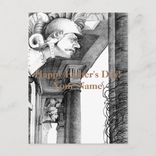 Kunst van het kasteel van het potlood feestdagenkaart (Voorkant)