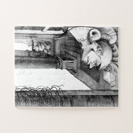 Kunst van het kasteel van het potlood legpuzzel (Horizontaal)