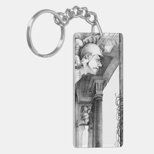 Kunst van het kasteel van het potlood sleutelhanger (Voorkant Links)