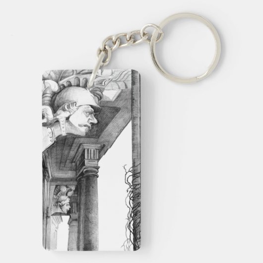 Kunst van het kasteel van het potlood sleutelhanger (achterkant)