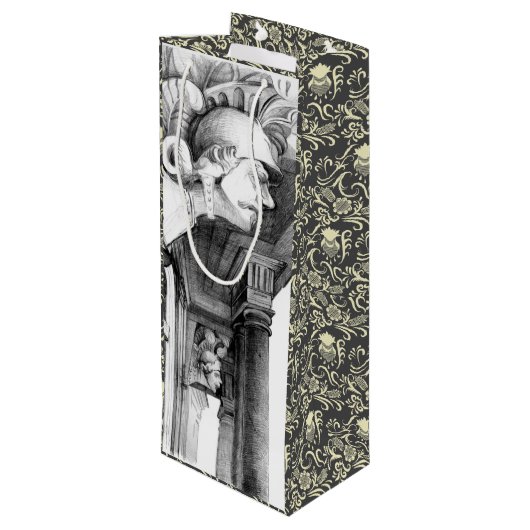 Kunst van het kasteel van het potlood wijn cadeautas (Achterkant Gekanteld)