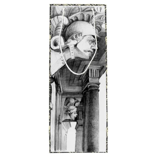 Kunst van het kasteel van het potlood wijn cadeautas (Achterkant)