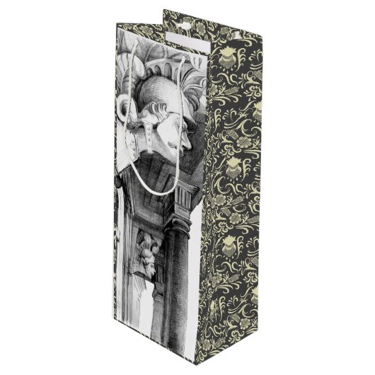 Kunst van het kasteel van het potlood wijn cadeautas (Voorkant Gekanteld)