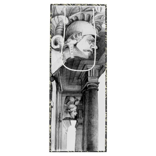 Kunst van het kasteel van het potlood wijn cadeautas (Voorkant)