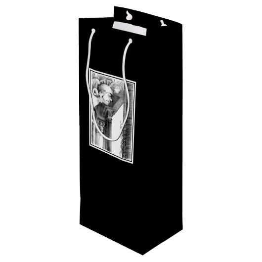 Kunst van het kasteel van het potlood wijn cadeautas (Achterkant Gekanteld)