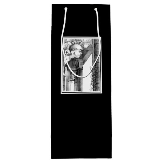 Kunst van het kasteel van het potlood wijn cadeautas (Achterkant)