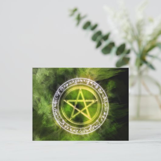 Kunst van het Pentacle Pentacle van de Rune Circle Briefkaart (Staand voorkant)