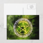 Kunst van het Pentacle Pentacle van de Rune Circle Briefkaart (Voorkant / Achterkant)