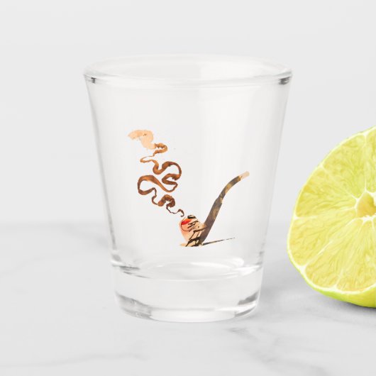 Kunst van het pijproken 1 shot glas (Voorkant)