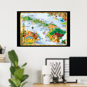 Kunst van het Poster van Hawaiian Island - All Isl (Thuiskantoor)