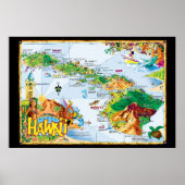 Kunst van het Poster van Hawaiian Island - All Isl (Voorkant)
