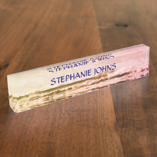  kunst van het strand Ocean Wave Monogram Naambordje