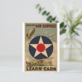 kunst van het vliegtuig met Biplane Blimp Briefkaart (Staand voorkant)