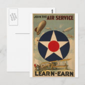 kunst van het vliegtuig met Biplane Blimp Briefkaart (Voorkant / Achterkant)