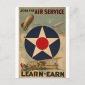  kunst van het vliegtuig met Biplane Blimp Briefkaart (Voorkant)