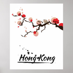 Kunst van Hong Kong Vintage Reizen Poster