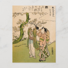 Kunst van Japan - Lovers van Koryusai Briefkaart