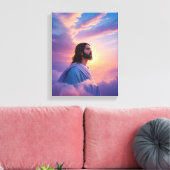 Kunst van Jezus aan de hemel | God Stretched Canva Canvas Afdruk (Insitu (Woonkamer))