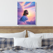 Kunst van Jezus aan de hemel | God Stretched Canva Canvas Afdruk (Insitu (Slaapkamer))