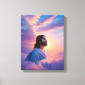 Kunst van Jezus aan de hemel | God Stretched Canva Canvas Afdruk (Voorkant)
