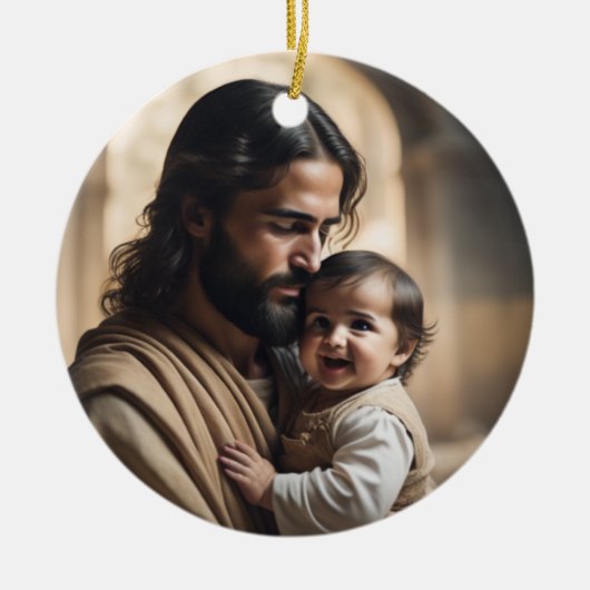 Kunst van Jezus Keramisch Ornament (Voorkant)