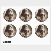 Kunst van Jezus Ronde Sticker (Vel)