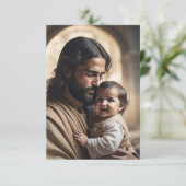 Kunst van Jezus RSVP Kaartje (Staand voorkant)