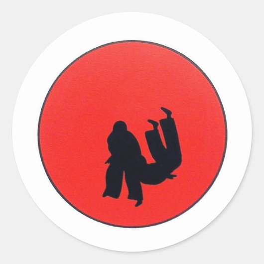 Kunst van Judo-afdrukken Ronde Sticker (Voorkant)