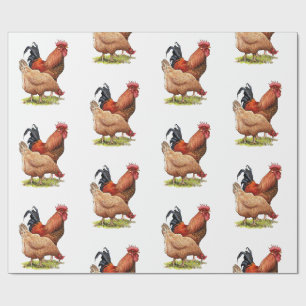Kunst van kip en haan, Pluimvee, Boerderijdieren Cadeaupapier