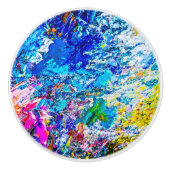 Kunst van kleurenpalet keramische knop (Voorkant)