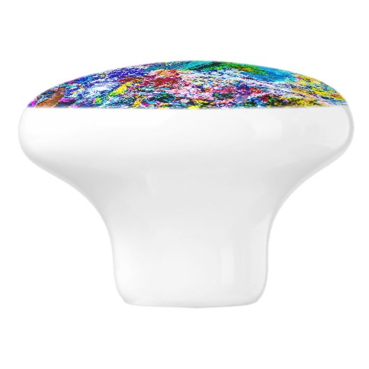 Kunst van kleurenpalet keramische knop (Zijkant)