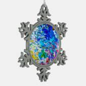 Kunst van kleurenpalet tin sneeuwvlok ornament (Links)