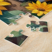 Kunst van Kortharige Sunflower Veld Legpuzzel (Zijkant)