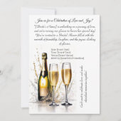 Kunst van Lichte Tekening Champagne Vrijgezellenfe Kaart (Voorkant)