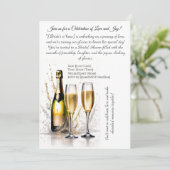 Kunst van Lichte Tekening Champagne Vrijgezellenfe Kaart (Staand voorkant)