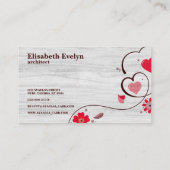 Kunst van liefde koppel met bloemen en bladeren visitekaartje (Achterkant)