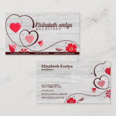 Kunst van liefde koppel met bloemen en bladeren visitekaartje (Voorkant / Achterkant)