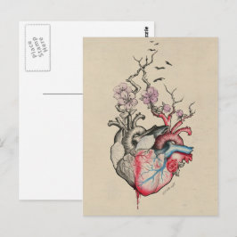 Kunst van liefde Surrealistische anatomische harte Briefkaart