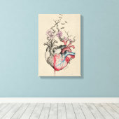 Kunst van liefde Surrealistische anatomische harte Canvas Afdruk (Insitu (Houten vloer))