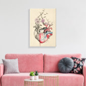 Kunst van liefde Surrealistische anatomische harte Canvas Afdruk (Insitu (Woonkamer))