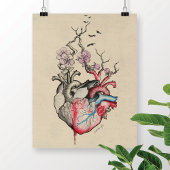 Kunst van liefde Surrealistische anatomische harte Poster