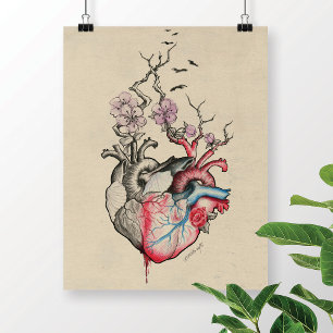 Kunst van liefde Surrealistische anatomische harte Poster