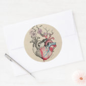 Kunst van liefde Surrealistische anatomische harte Ronde Sticker (Envelop)